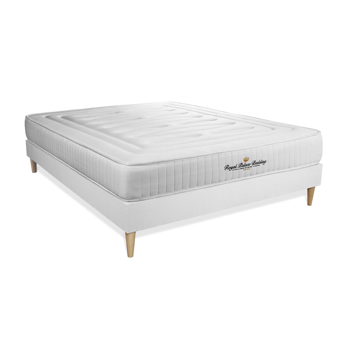 Conjunto de estrado branco + colchão royal palace bedding nottingham (135x200 cm - espuma viscoelástica- altura: 20 cm)