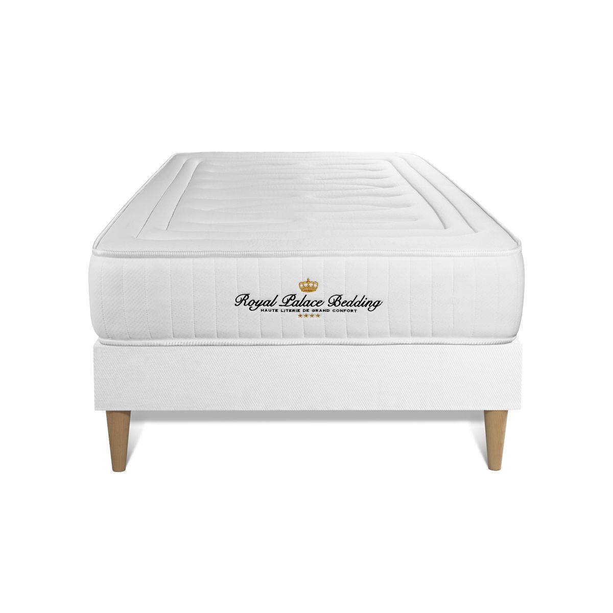 Conjunto de estrado branco + colchão royal palace bedding nottingham (90x190 cm - espuma viscoelástica- altura: 20 cm)