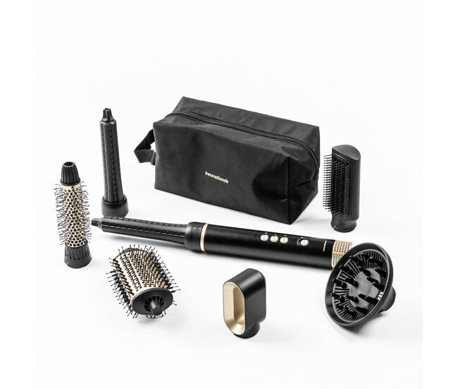 Brosse sèche-cheveux et lissante multifonctionnelle ionique avec technologie Coanda et 7 accessoires Wavify Innovagoods