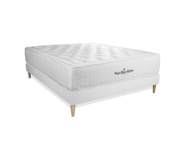 Conjunto de estrado branco + colchão royal palace bedding buckingham (120x210 cm - espuma viscoelástica- altura: 30 cm)