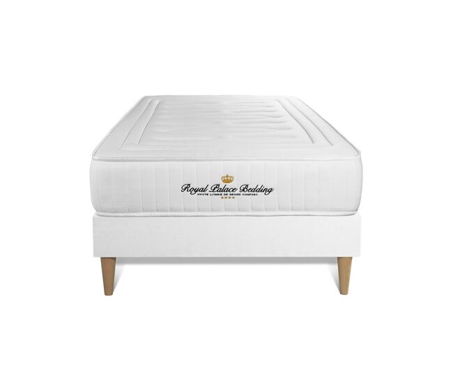 Conjunto de estrado branco + colchão royal palace bedding nottingham (90x200 cm - espuma viscoelástica- altura: 20 cm)