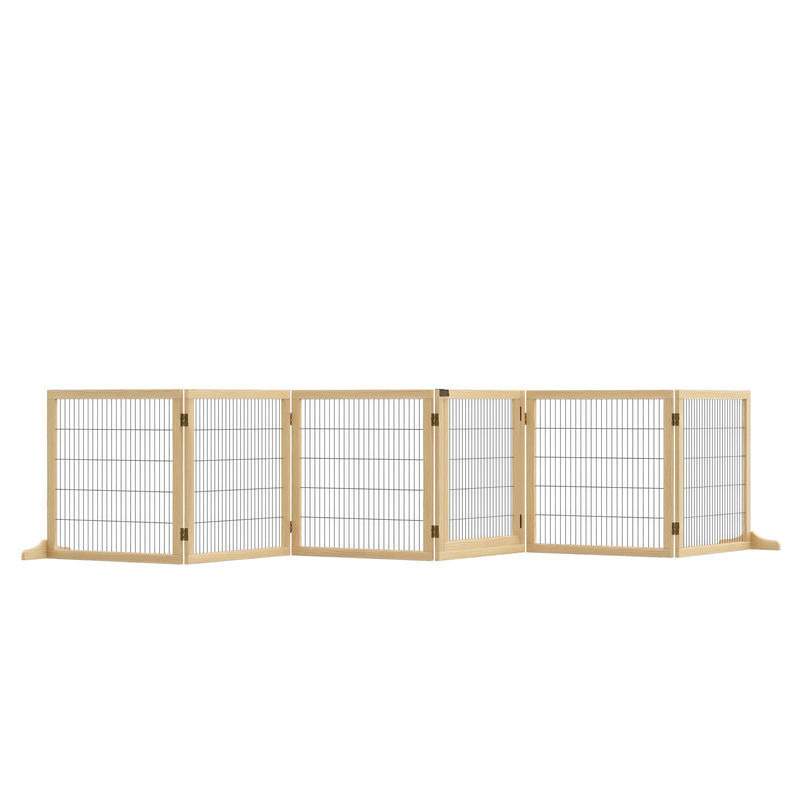 Barreira de Segurança Cães Madeira de Pinho e Aço PawHut