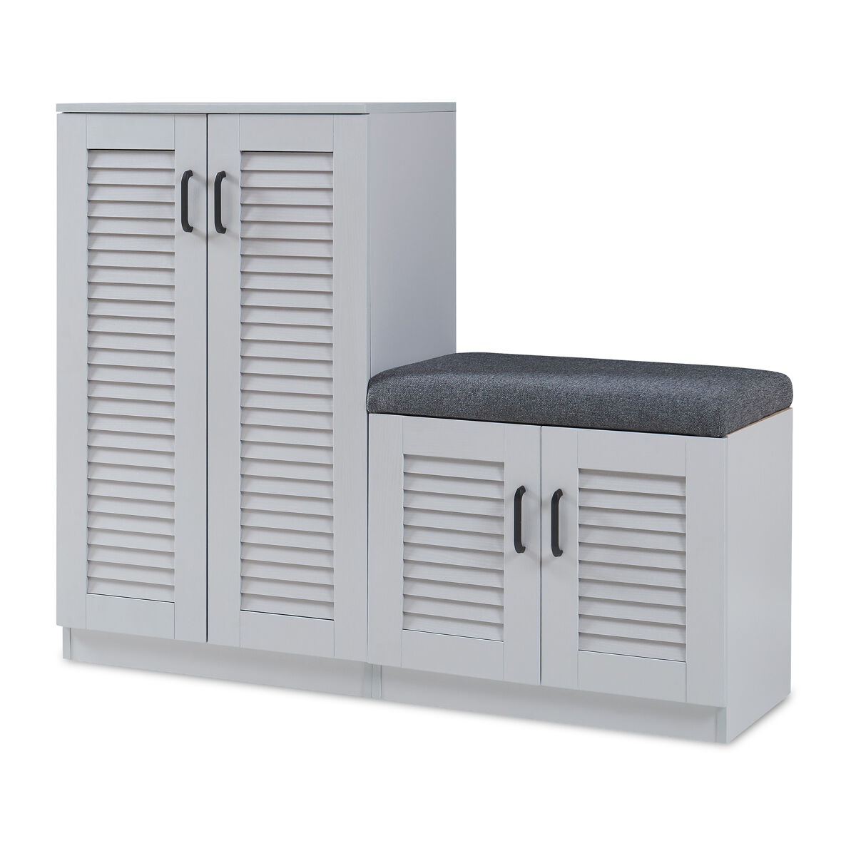 Sapateira løten 4 portas e 9 prateleiras 120x36x97cm cinzento [en.casa]
