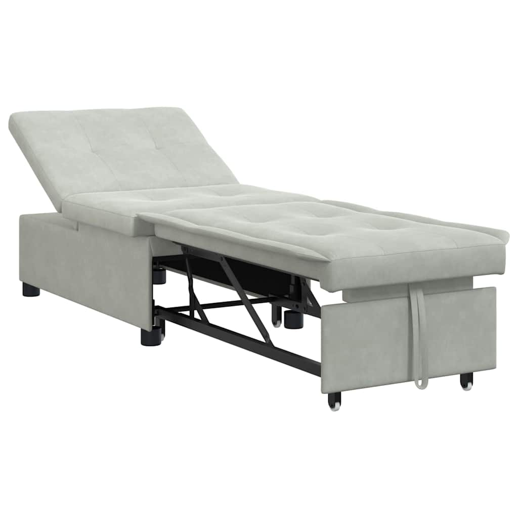 Sofá-cama, sofá conversível cinzento-claro 67 x 194 x 38 cm veludo