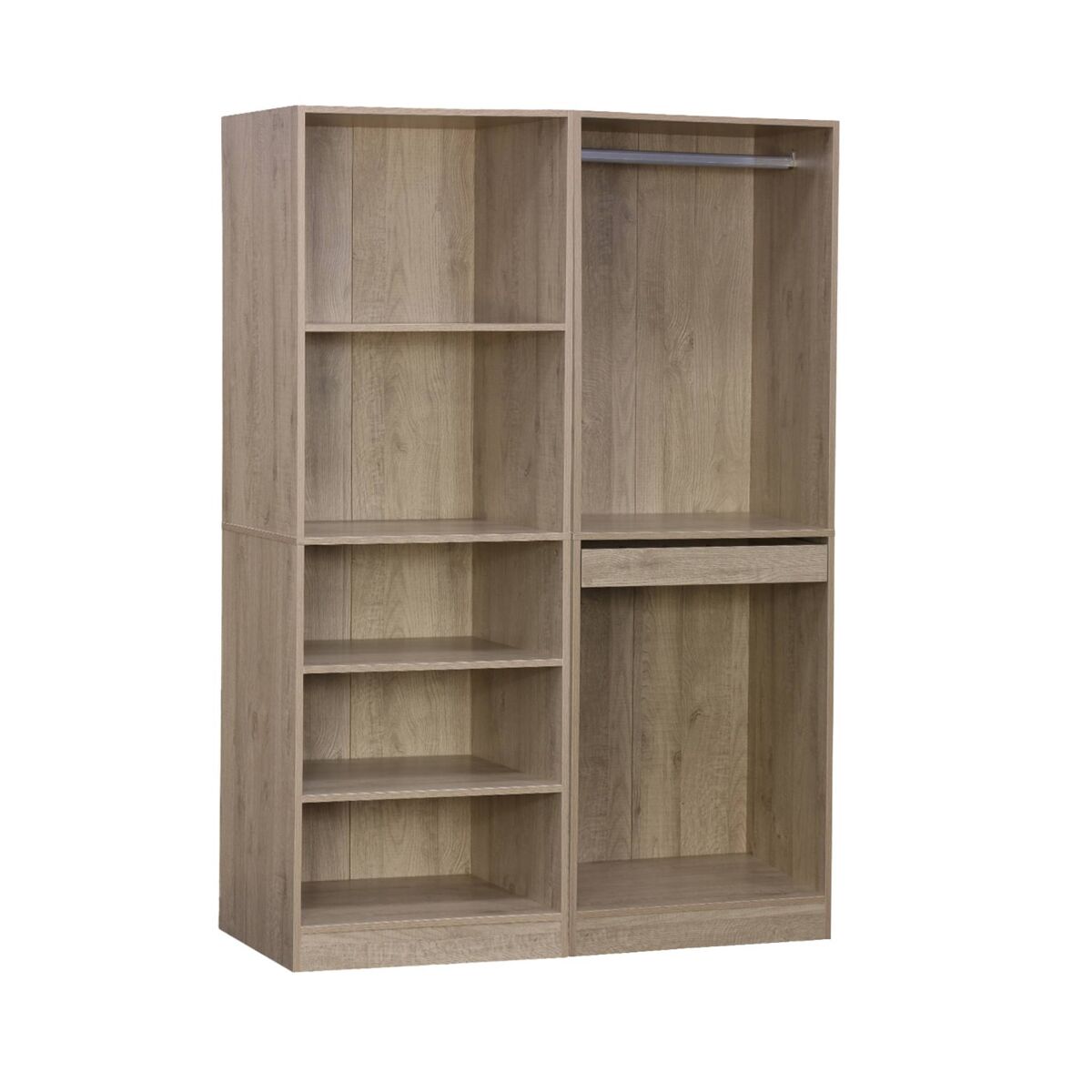 Kit de roupeiro modular com 2 elementos, modulo, natural, 120x45x180 cm