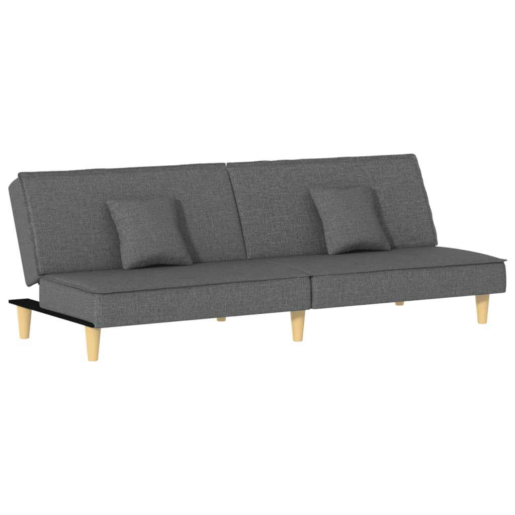 Sofá-cama, sofá conversível tecido cinzento-escuro
