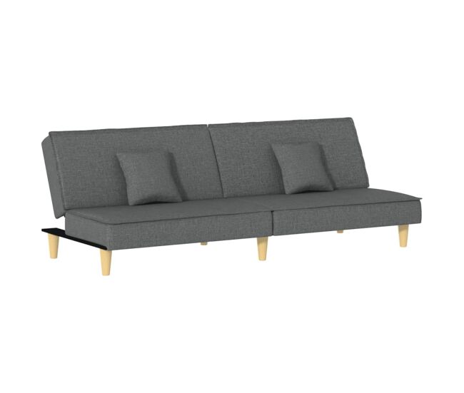 Sofá-cama, sofá conversível tecido cinzento-escuro