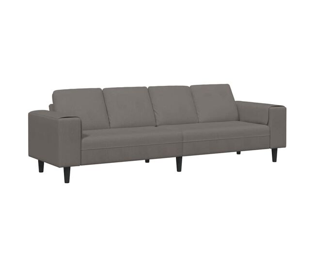 Sofá de tecido cinzento-claro 208 cm tecido de veludo côtelé