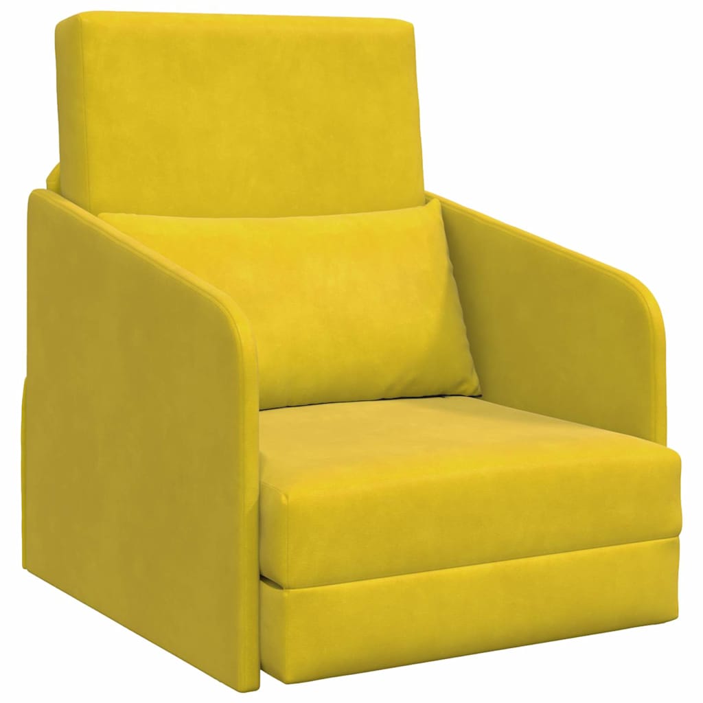 Sofá-cama, sofá conversível amarelo 65 x 80 x 83 cm veludo