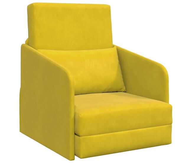 Sofá-cama, sofá conversível amarelo 65 x 80 x 83 cm veludo