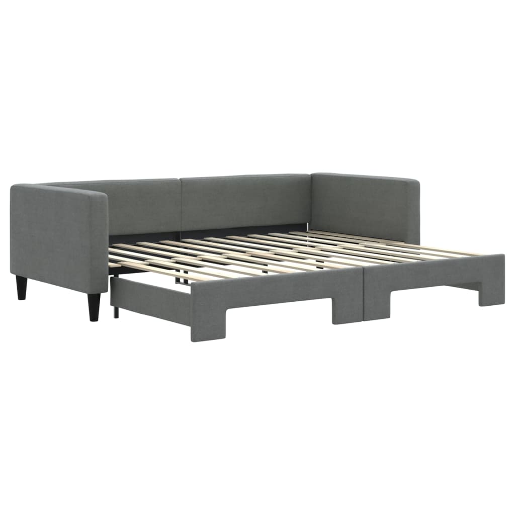 Sofá-cama, sofá conversível com gavetão 90x200 cm tecido cinzento-escuro