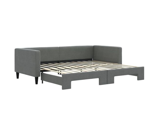 Sofá-cama, sofá conversível com gavetão 90x200 cm tecido cinzento-escuro