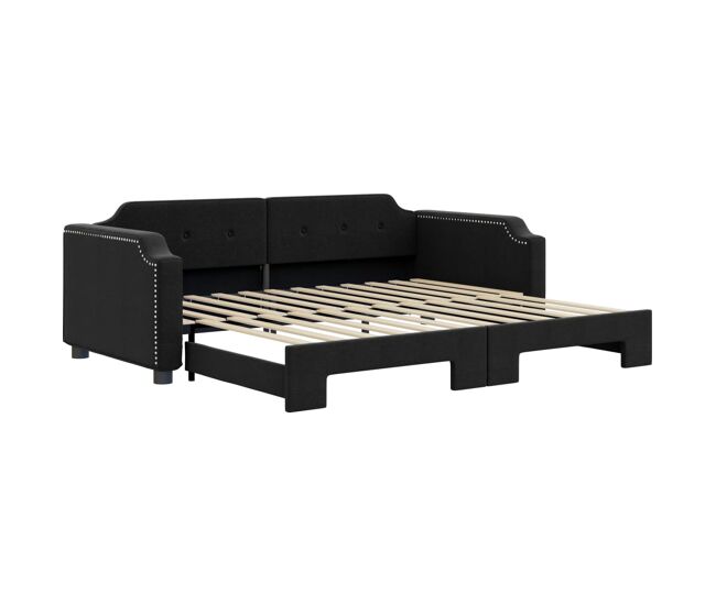 Sofá-cama, sofá conversível com gavetão 80x200 cm tecido preto