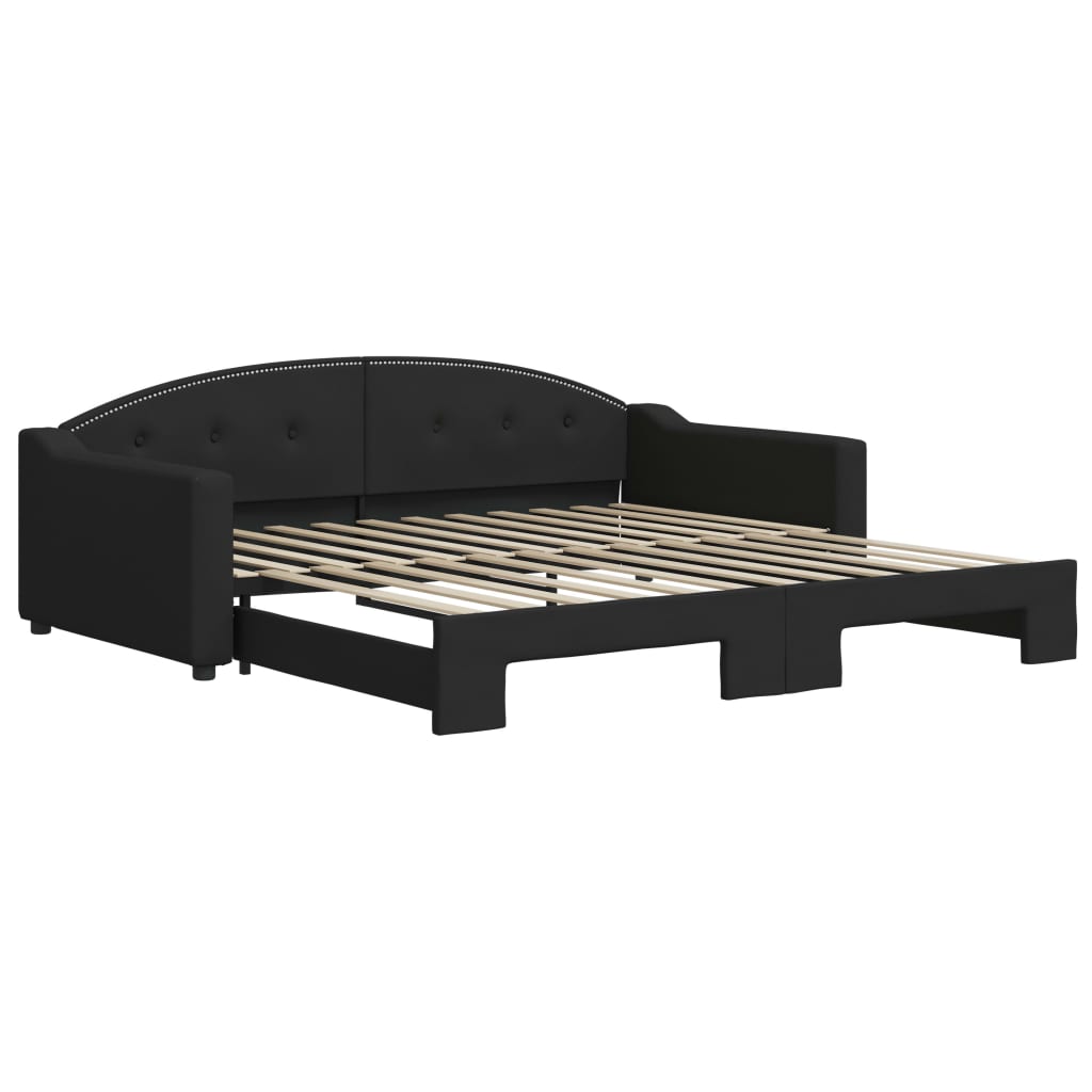 Sofá-cama, sofá conversível com gavetão 100x200 cm tecido preto