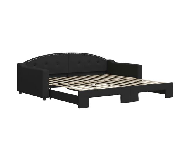 Sofá-cama, sofá conversível com gavetão 100x200 cm tecido preto