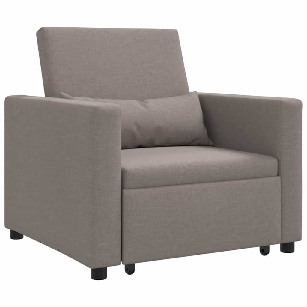 Sofá cama, sofá conversível single cinzento-acastanhado 90 x 165 x 87 cm tecido