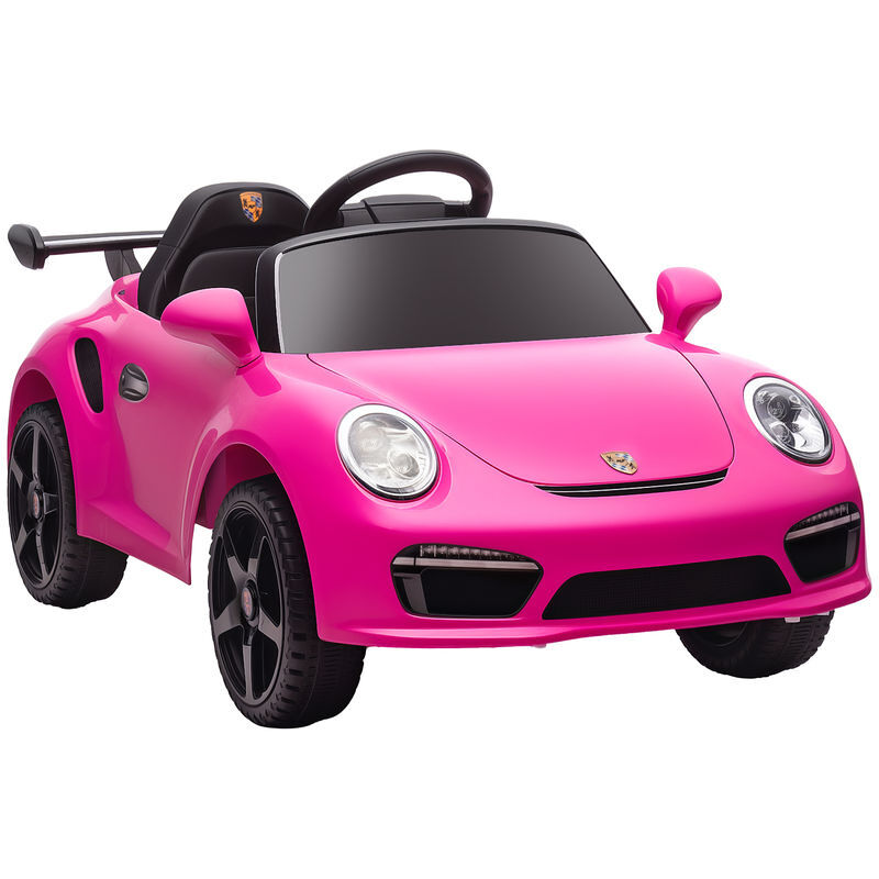 Aiyaplay carro électrique para enfants de polícia carro a bateria 12v com controlo remoto 2,4 g motor duplo sirene música sans fil buzina rodas auxiliares e faróis led 105x58x49 cm rosa