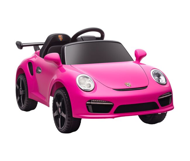 Aiyaplay carro électrique para enfants de polícia carro a bateria 12v com controlo remoto 2,4 g motor duplo sirene música sans fil buzina rodas auxiliares e faróis led 105x58x49 cm rosa