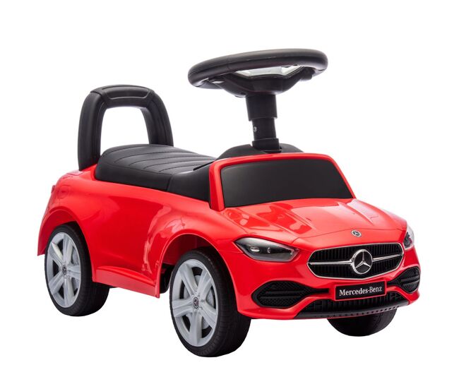 Aiyaplay carro andador para enfants de 18-36 meses mercedes-benz classe c carro de passeio com buzina volante sons de motor e espaço de armazenamento 65x28x39 cm rouge