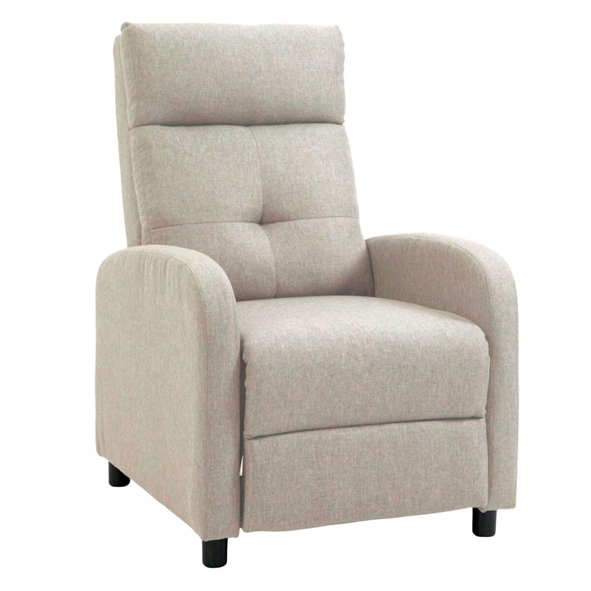 Cadeira de jantar de madeira com encosto e estofamento.