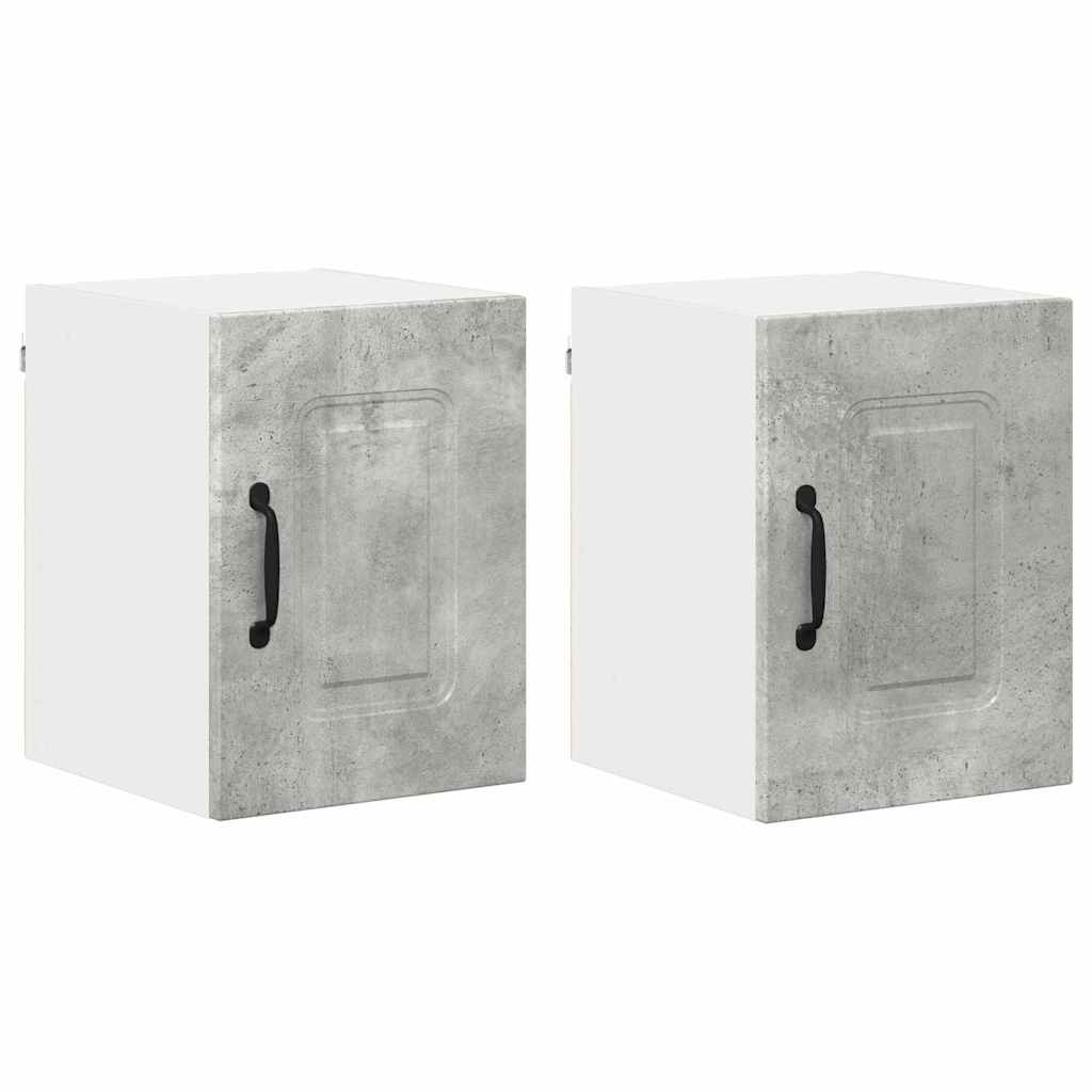 Lote de 2 armários de cozinha suspendidos - cozinha modular colgantes cinzento 30 x 31 x 40 cm