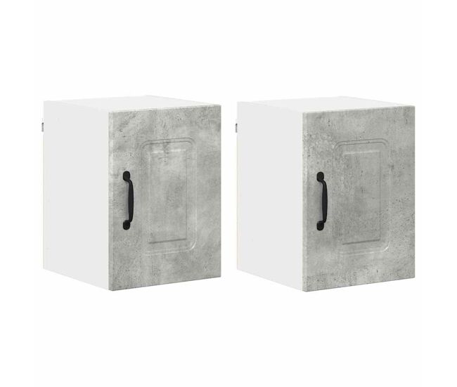 Lote de 2 armários de cozinha suspendidos - cozinha modular colgantes cinzento 30 x 31 x 40 cm