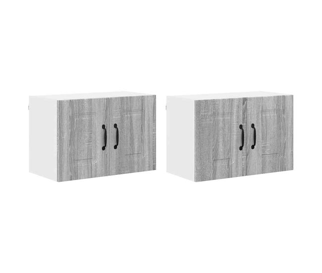 Lote de 2 armários de cozinha suspendidos - cozinha modular colgantes cinza sonoma 60 x 31 x 40 cm