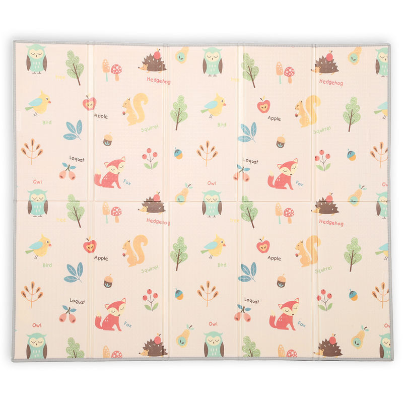 Aiyaplay tapete de brincar para bebés tapete de bebés acolchoado e dobrável 176,5x148x1 cm reversível impermeável com bolsa de transporte multicor