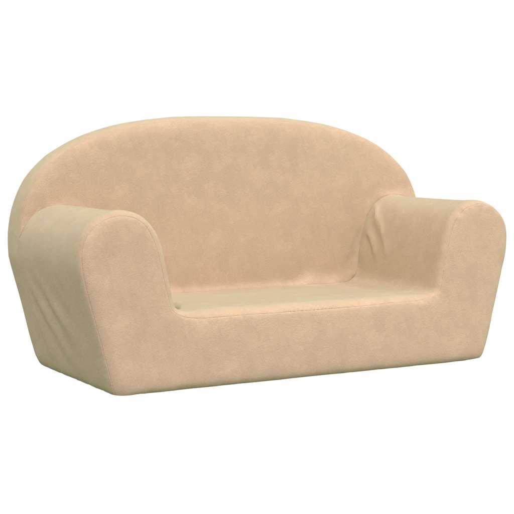 Sofá infantil, sofá para enfant 2 lugares peluche macio creme