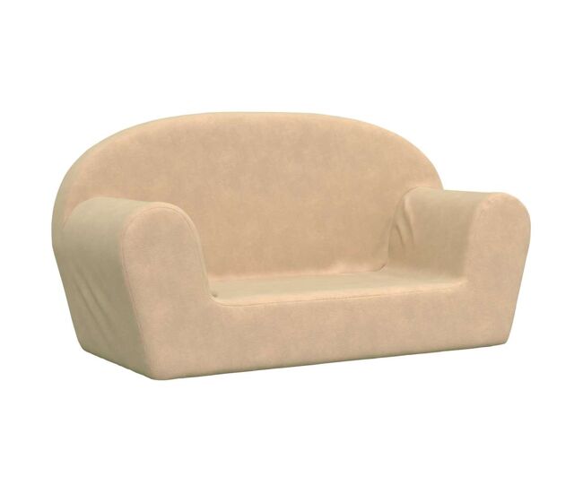 Sofá infantil, sofá para enfant 2 lugares peluche macio creme