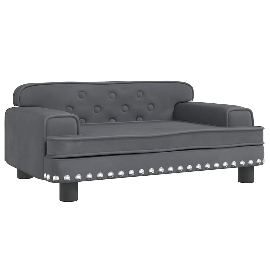 Sofá infantil, sofá para enfant 70x45x30 cm veludo gris-escuro