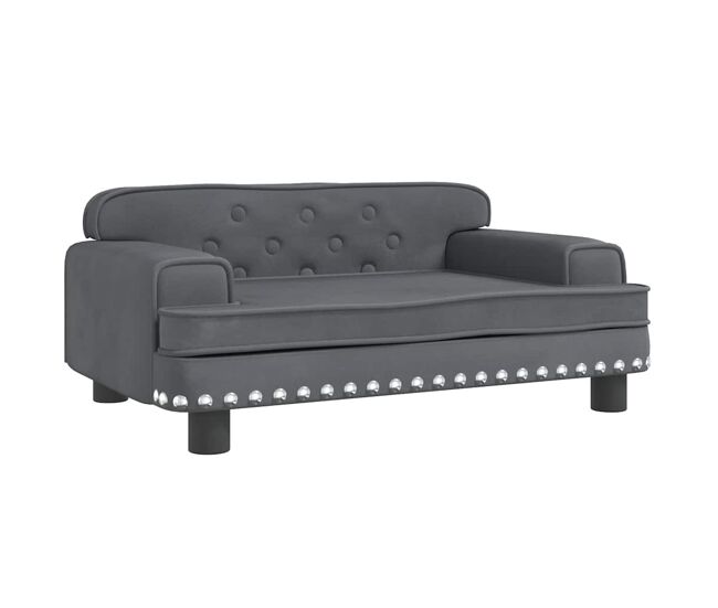 Sofá infantil, sofá para enfant 70x45x30 cm veludo gris-escuro