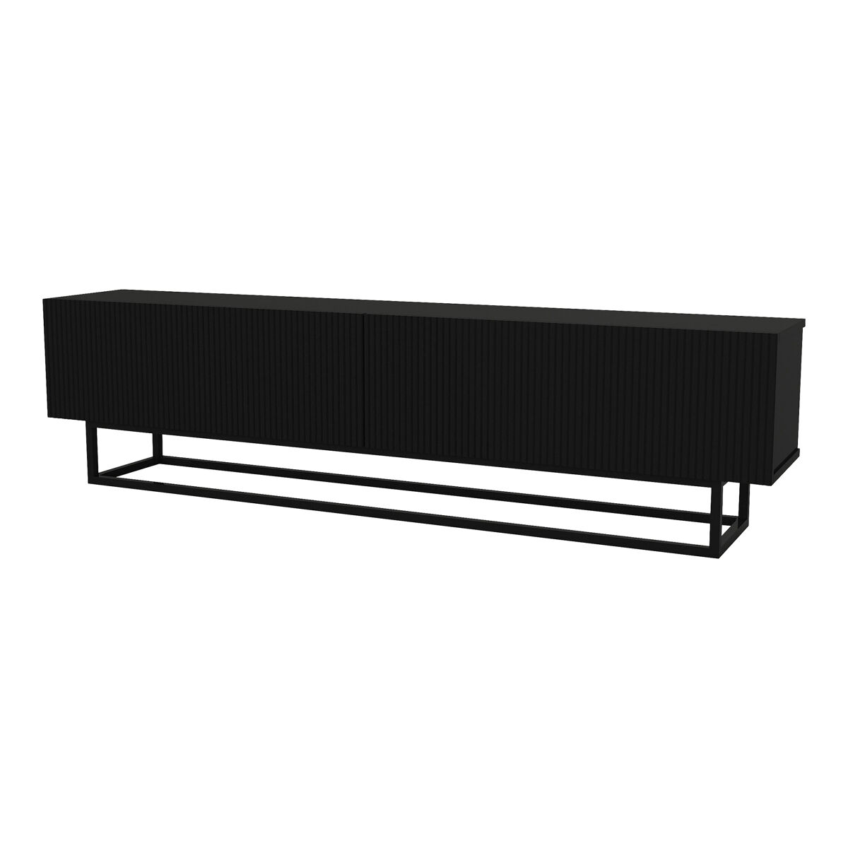 Móvel de tv verpsboga 2 portas base curta 180x32x47 cm - noir [en.casa]