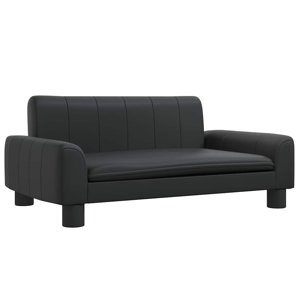 Sofá infantil, sofá para enfant 70x45x30 cm couro artificial noir