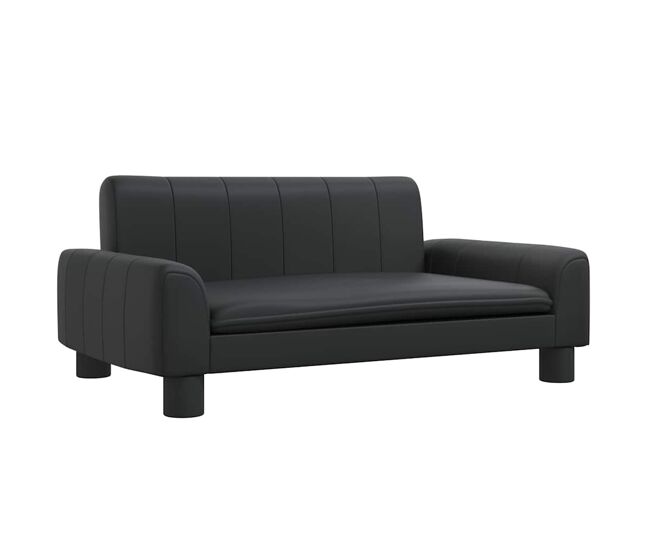 Sofá infantil, sofá para enfant 70x45x30 cm couro artificial noir