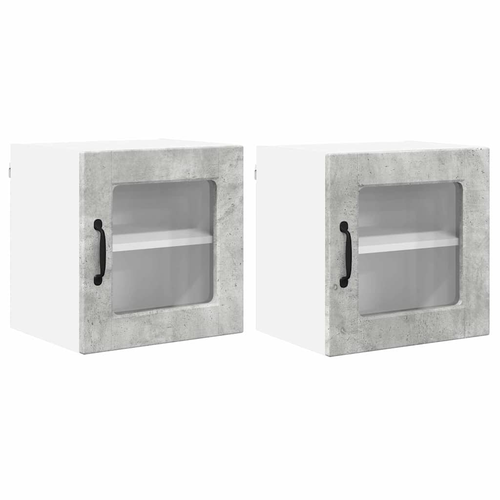 Lote de 2 armários de cozinha suspendidos - cozinha modular colgantes cinzento 40 x 31 x 40 cm