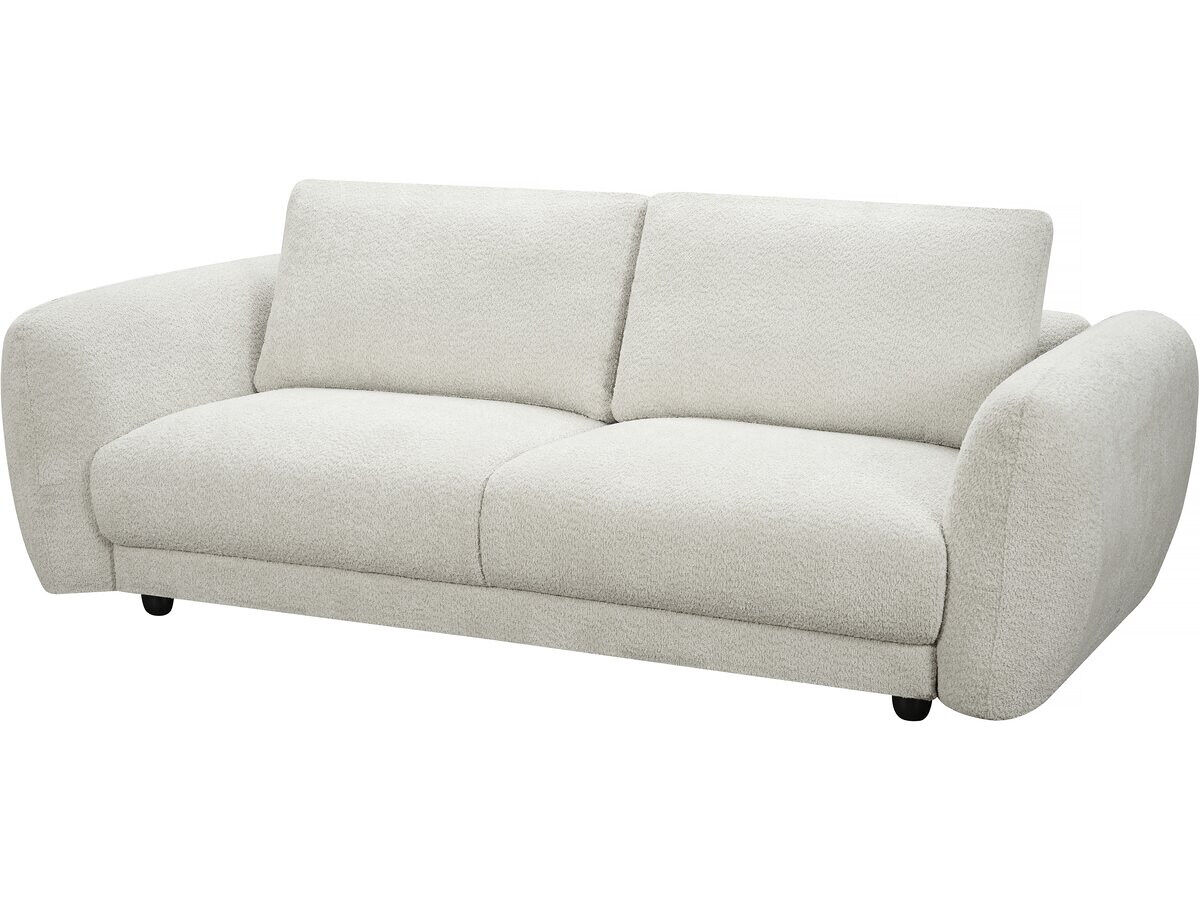 Canapé droit en tissu chenille "saint germain s" - 3 places - beige