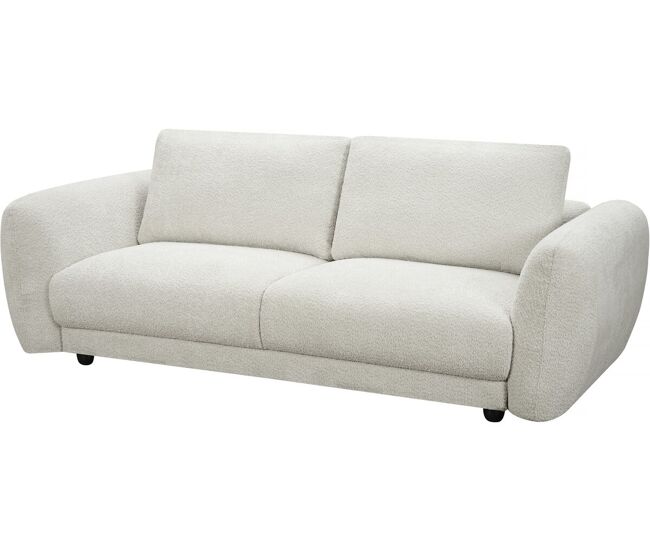 Canapé droit en tissu chenille "saint germain s" - 3 places - beige