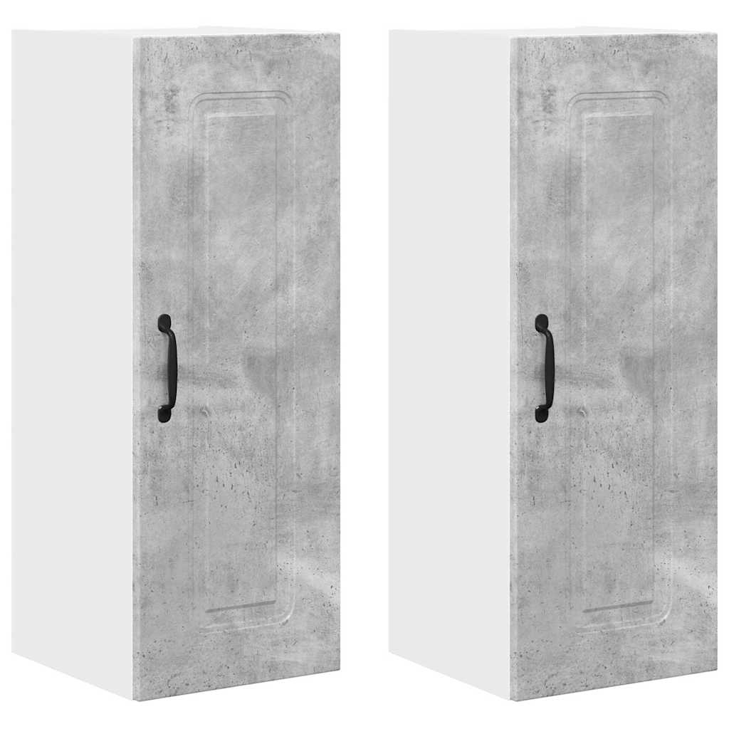 Lote de 2 armários de cozinha suspendidos - cozinha modular colgantes cinzento 30 x 31 x 80 cm