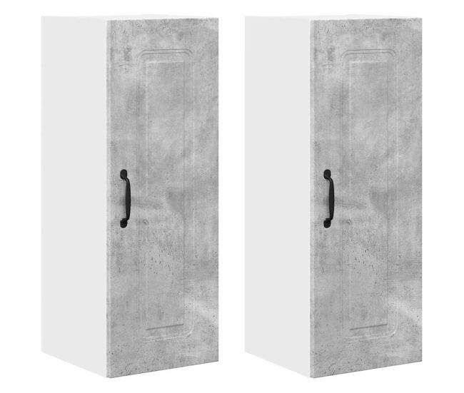 Lote de 2 armários de cozinha suspendidos - cozinha modular colgantes cinzento 30 x 31 x 80 cm