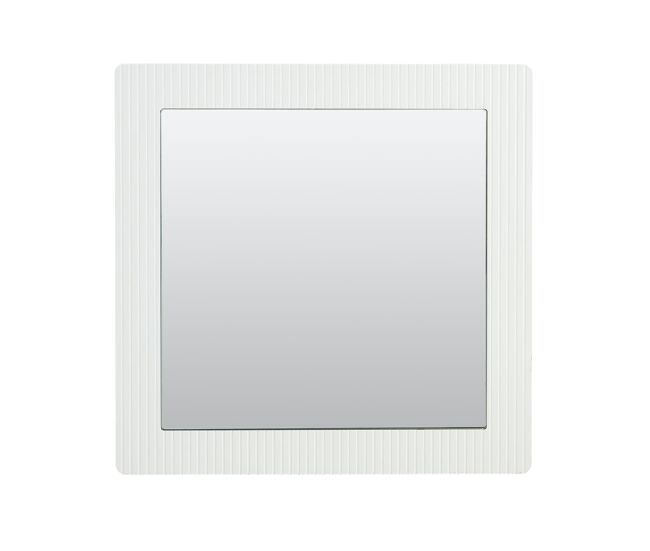 Espelho de parede quadrado 80x80 cm - moldura em madeira branca, design moderno e intemporal - branco
