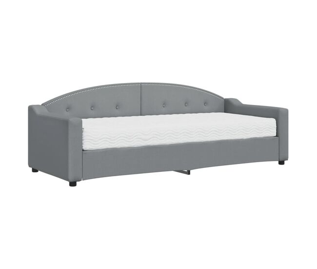 Sofá-cama, sofá conversível com colchão 80x200 cm tecido cinzento-claro
