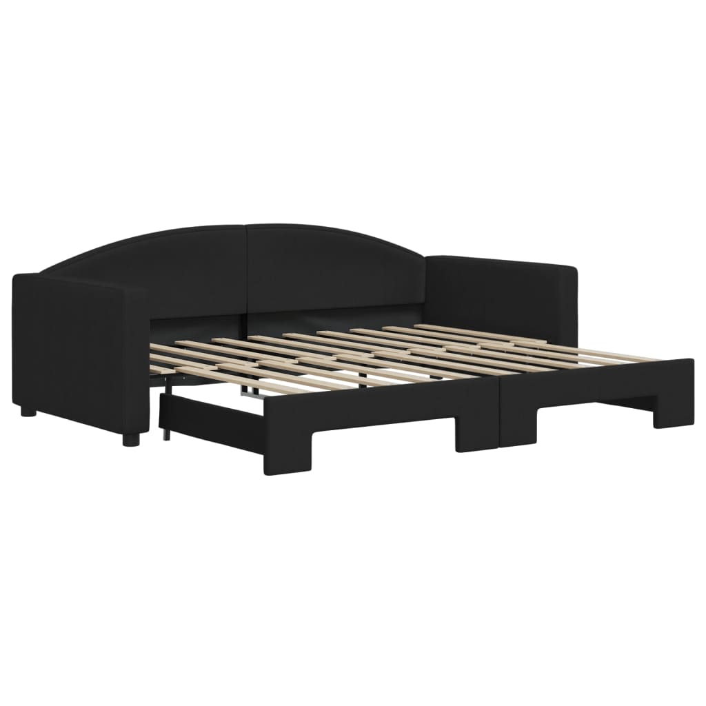 Sofá-cama, sofá conversível com gavetão 90x190 cm tecido preto