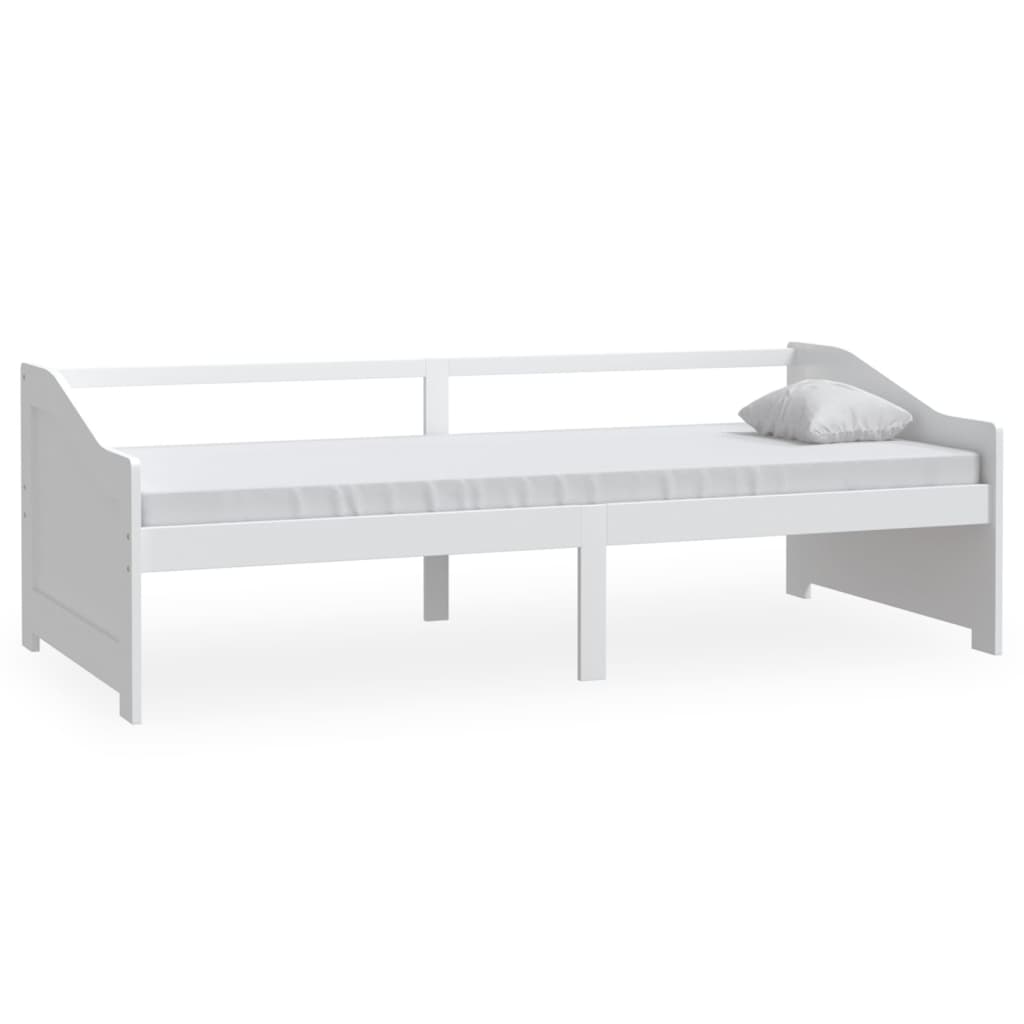 Sofá-cama, sofá conversível de 3 lugares 90x200 cm madeira de pinho maciça branco