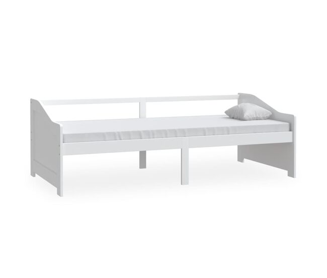 Sofá-cama, sofá conversível de 3 lugares 90x200 cm madeira de pinho maciça branco