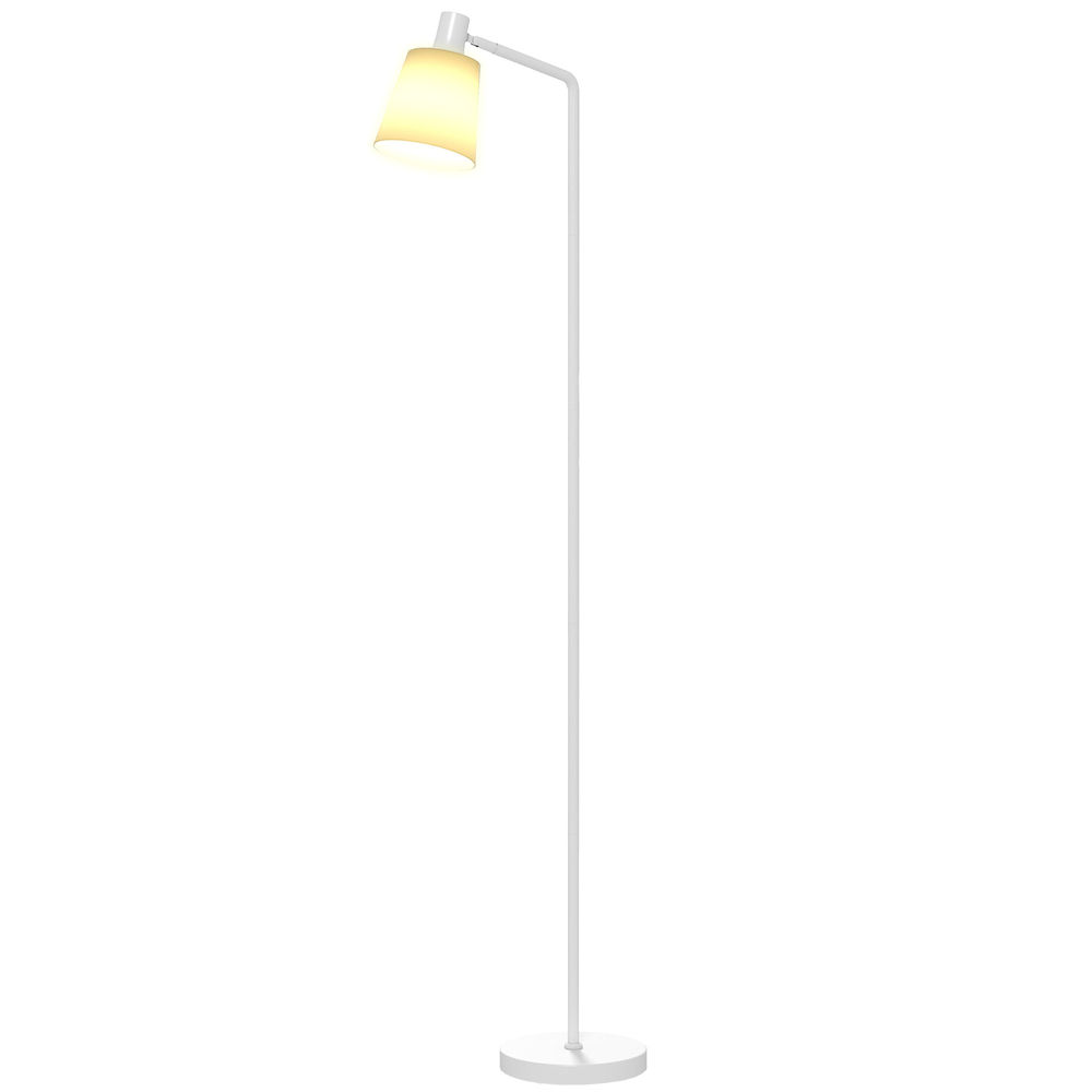 Homcom candeeiro de pé led regulável candeeiro de pé sala moderno com ecrã giratório 350° 3 temperaturas de cor 3000k/4000k/6500k e lâmpada e27 para