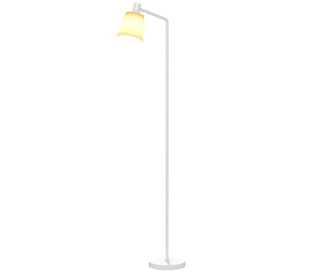 Homcom candeeiro de pé led regulável candeeiro de pé sala moderno com ecrã giratório 350° 3 temperaturas de cor 3000k/4000k/6500k e lâmpada e27 para