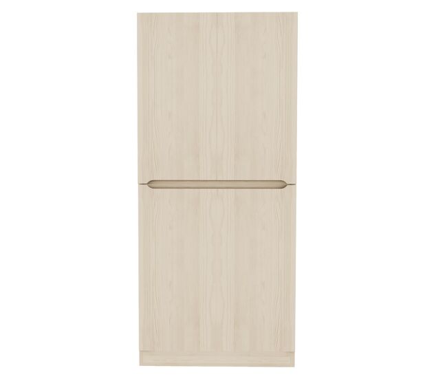 Armário roupeiro 70x40x170 cm - porta dupla com pequeno compartimento - cor madeira