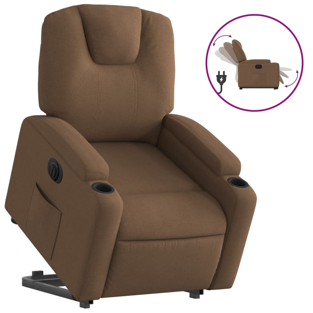 Poltrona reclinável - poltrona relax elétrica tecido castanho
