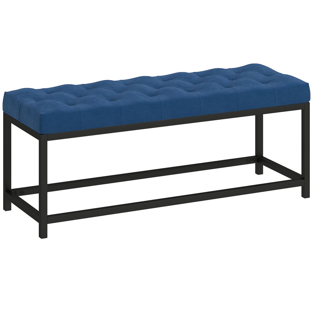 Banco aos Pés da Cama Veludo, Metal HOMCOM, casa - quarto 117x40